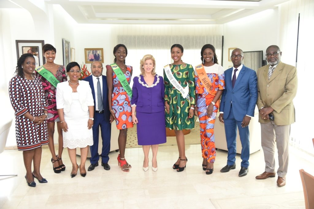 The First Lady Exchanges With Miss Côte d'Ivoire and her Runner-Ups