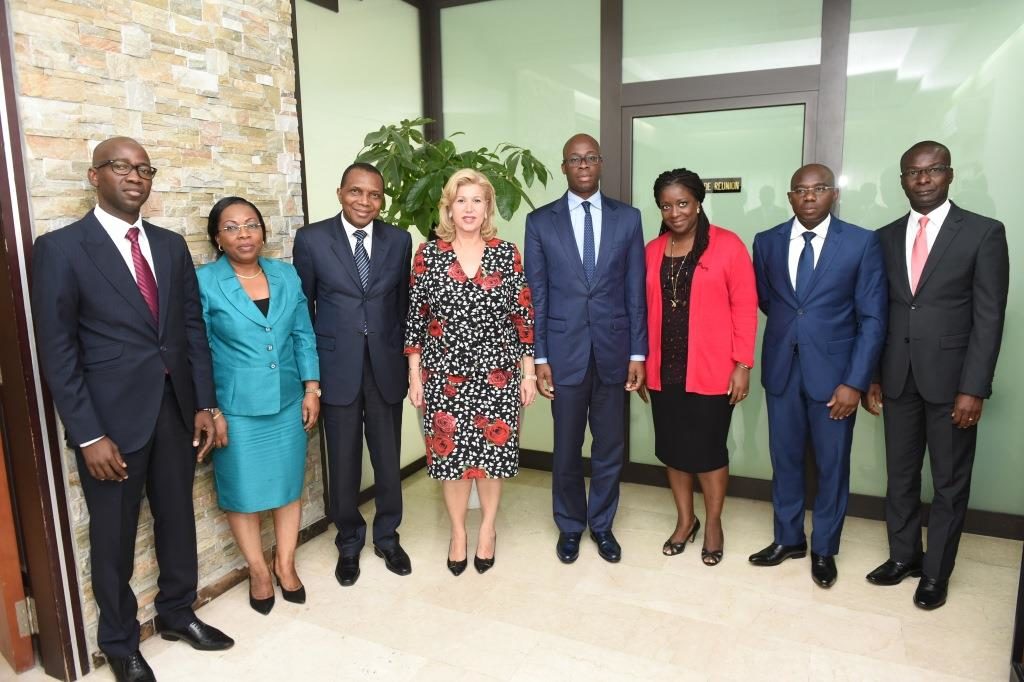 First Lady, Dominique Ouattara exchanges with Minister Jean-Claude Kouassi on priority actions
