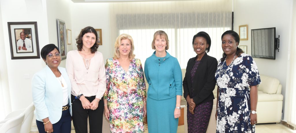 The First Lady, Dominique Ouattara receives the new chargé d'affaires of the US Embassy
